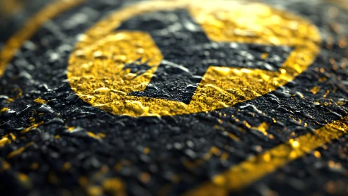 Wet Taxi Zone Symbol on Asphalt in Dramatic Close-Up Photo.