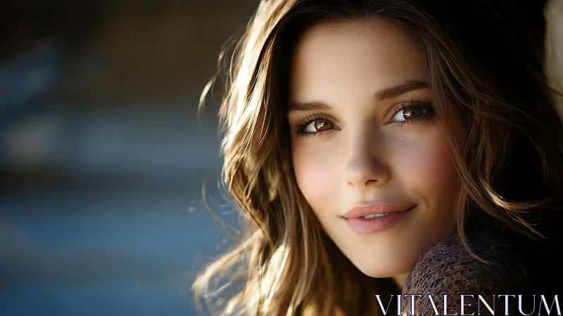 Natural light portrait of young woman with soft brown hair.