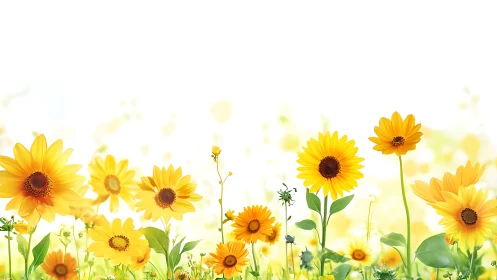 Sunflower Garden Dreams in Golden Light.