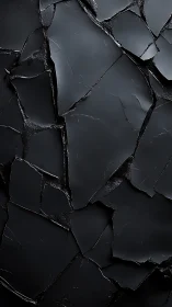 Fractured matte-black surface with jagged polygonal fissures.