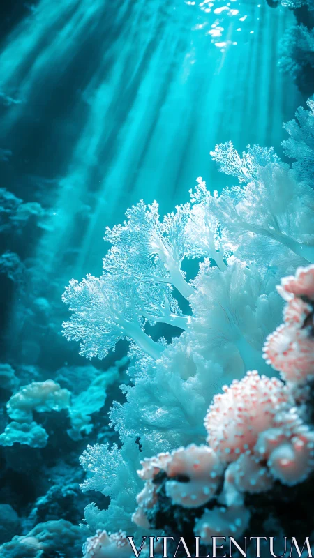 Cotton coral daydream under wandering turquoise sunbeams.