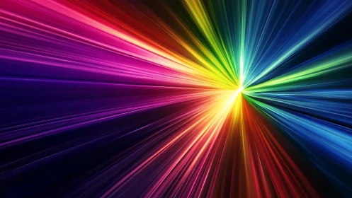 Prismatic light burst forms radial spectrum energy core.