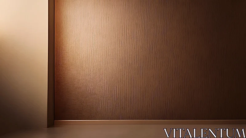 Empty textured brown wall in warm soft interior light.