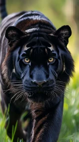 Black Panther Direct Gaze Jungle Portrait