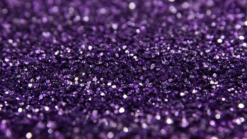 Violet glitter macro field captures luminous bokeh depth