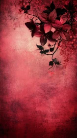 Crimson Dreams: Delicate Flowers Against Textured Velvet.