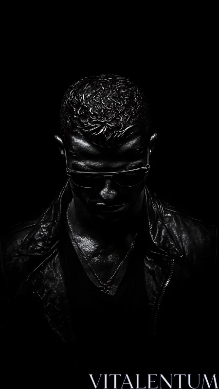 Low key portrait frames lone figure in stark darkness.