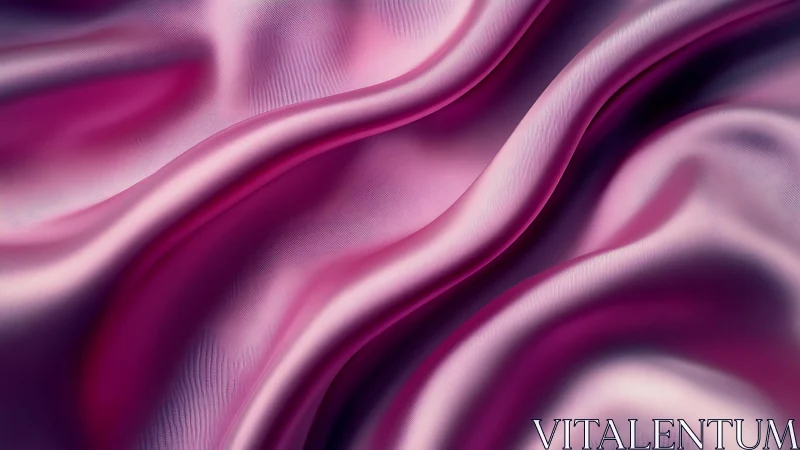 Silky magenta waves in flowing satin fabric closeup.