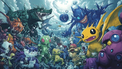 Colorful creature showdown in a wildly playful fantasy world.