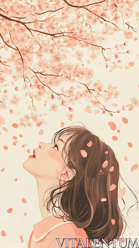 Spring reverie beneath cascading pastel cherry petals.