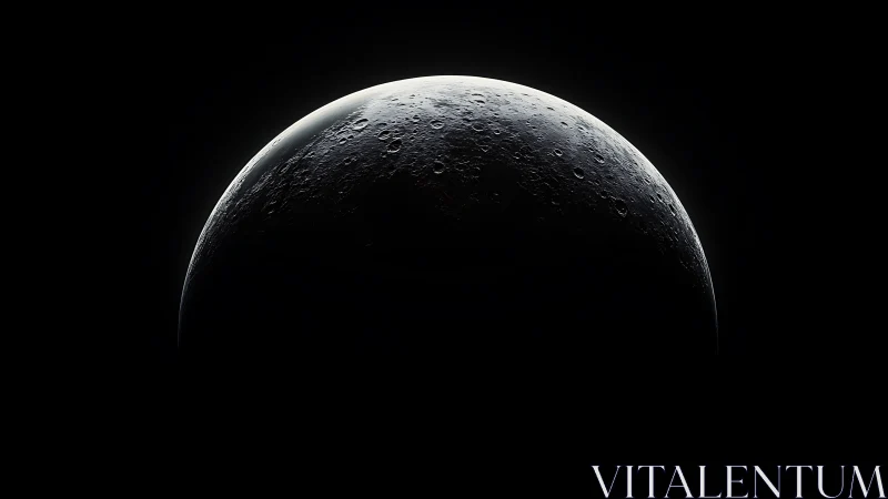 Crescent lunar horizon emerging from deep cosmic shadow.