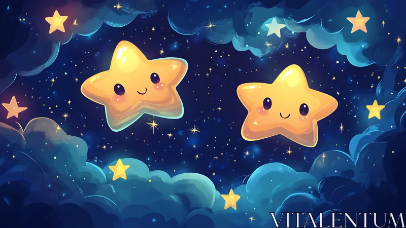 Smiling twin stars trade giggles in a cotton-candy cosmos