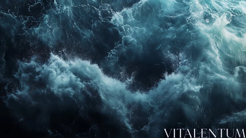 Dense ocean surface with overlapping turbulent wave patterns.