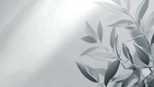 Monochromatic botanical branches under diffused lateral illumination.