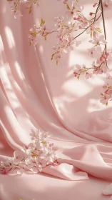 Pink Cherry Blossoms Draped Fabric Light Study