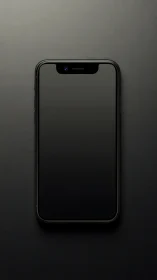 Black iPhone with Notch on Gray Background