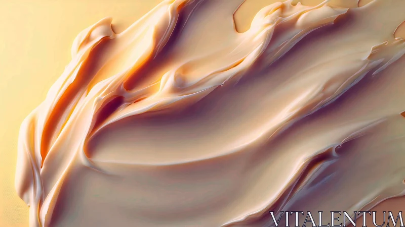 Macro closeup of creamy cosmetic smear under warm gradient light