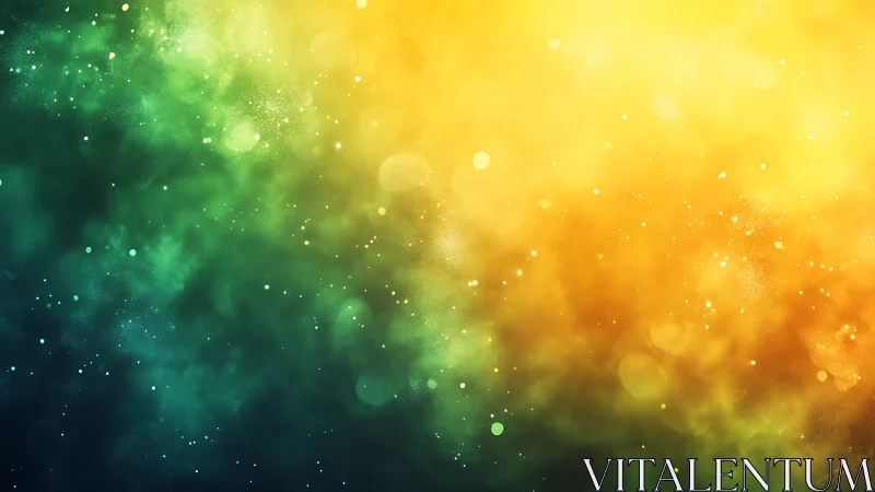 Bokeh nebula gradient dissolves from teal shadow to gold light