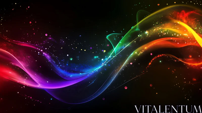 Spectral light waveforms in motion over dark gradient field