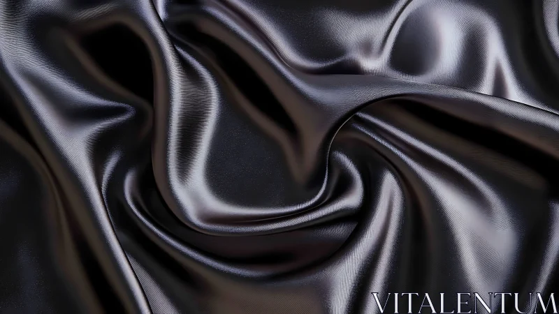 Flowing Black Satin: Luxurious Folds and Luminous Highlights