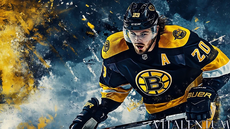 Electric hockey forward drives into action with fierce focus