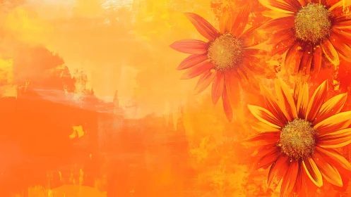 Radiant Flowers Glowing in Warm Sunlight.