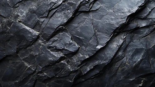 Dark Slate Rock Surface with Natural Cracks, Abstract Texture.