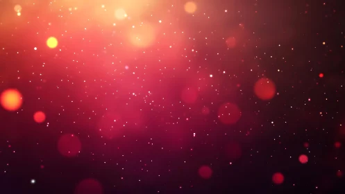 Glowing Red Bokeh Lights Abstract Background with Soft Gradient.