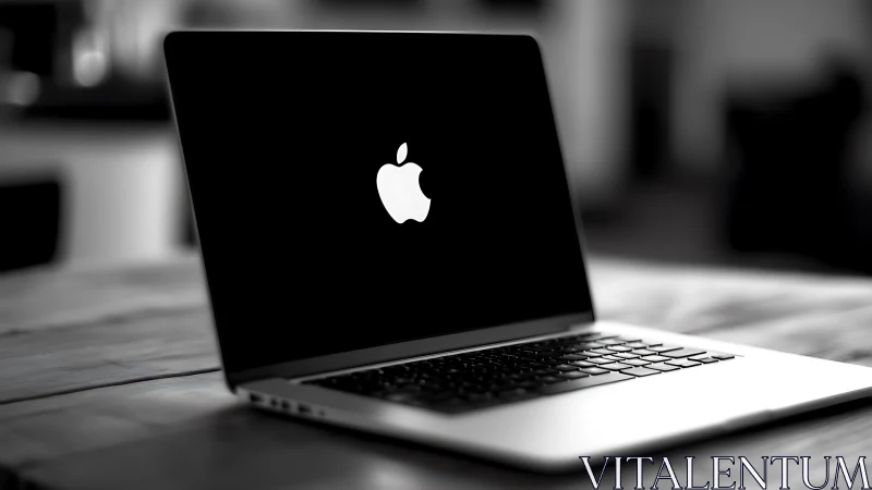 Monochrome laptop product shot in shallow depth-of-field focus.