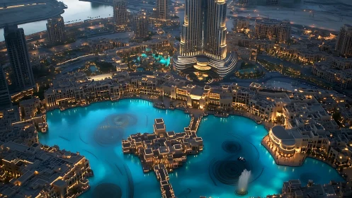 Midnight Oasis: Where Turquoise Dreams Meet Urban Brilliance