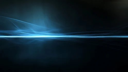 Coherent blue light filament across low-noise dark field.