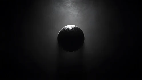 Midnight halo around a lone eclipse-sphere in shadow.