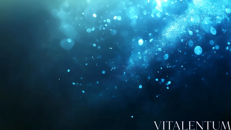 Blue particle field shows illuminated bokeh distribution