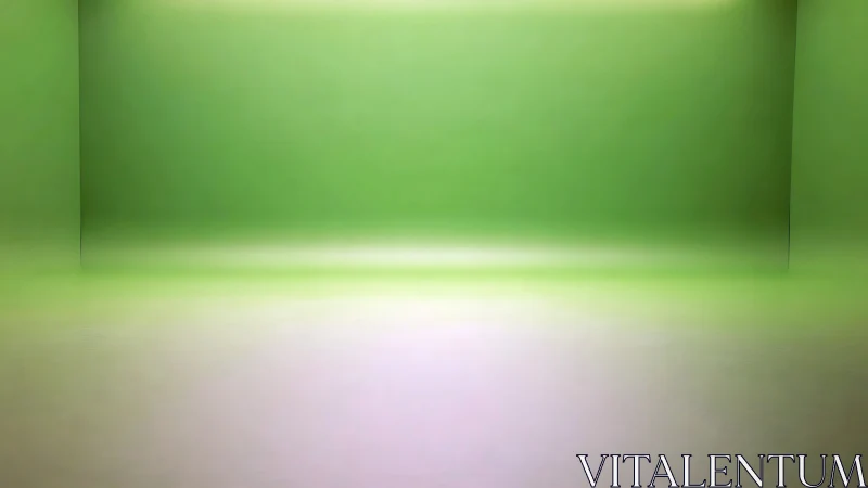 Seamless green cyclorama backdrop with soft gradient lighting