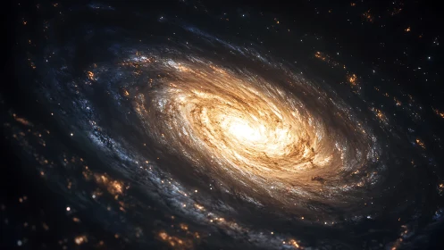 Spiral galaxy with bright central core and star-dense arms.
