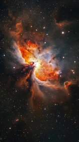 Stellar nebula core glows within dense starfield canvas.