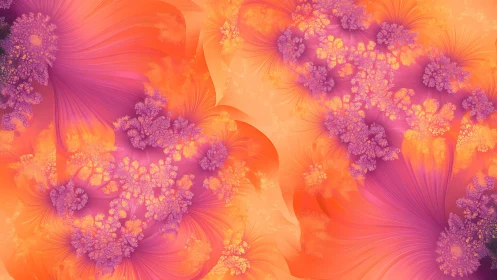 Solar bloom fractal garden in molten citrus and orchid light.