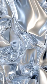 Liquid chrome folds flow in abstract metallic sculpture.