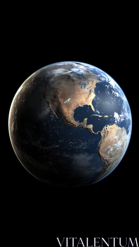 Gentle sunlight wraps planet Earth in a calm orbital embrace