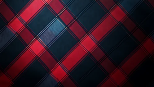 Red tartan pattern shows diagonal navy crossing lines.