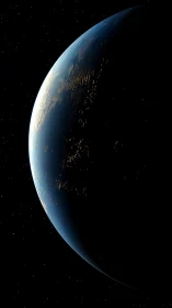 Earth limb rendered in photorealistic low-orbit perspective lighting