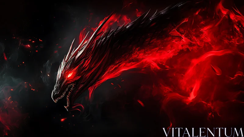 Inferno serpent uncoils in a storm of liquid crimson fire.