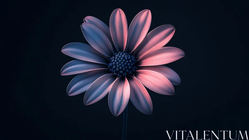 Composite flower rendered with pink and blue gradient petals against dark background