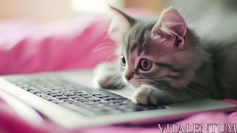 Adorable Kitten Discovers the Wonder of Your Keyboard