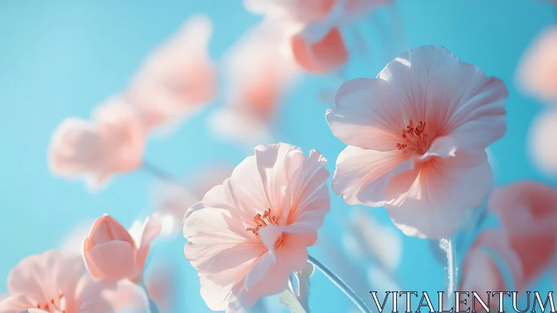 Sunlit Coral Blooms Against Turquoise Sky