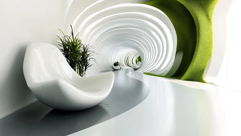 Biomorphic Minimalism: Sculptural Integration of Organic and Geometric Forms.