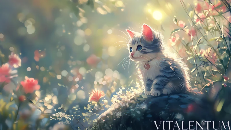 Kitten's Garden Dream in Golden Sunlight.