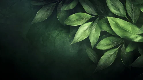 Hyper-detailed verdant leaves against deep gradient shadow field