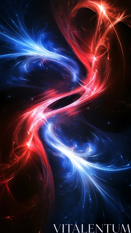 Dual energy stream composition with luminous S-curve flow.