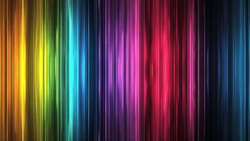 Vibrant vertical neon spectrum streaks glow across darkness